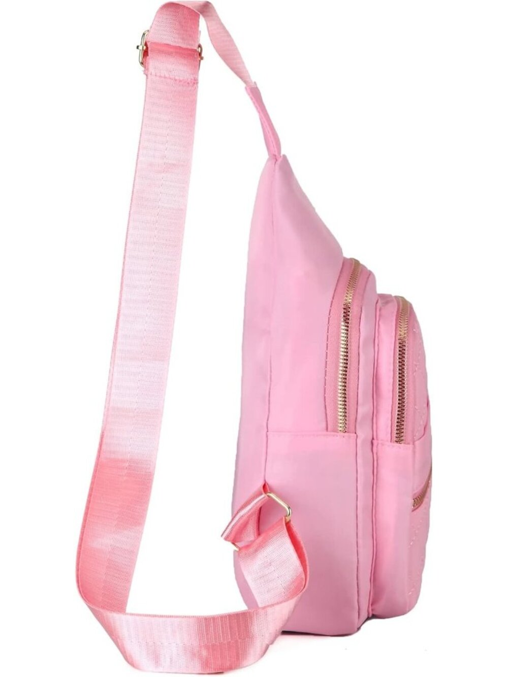Womens Pink Small Sling Backpack Chest Bag For Travel Hikes Crossbody Bag - Picture 4 of 6